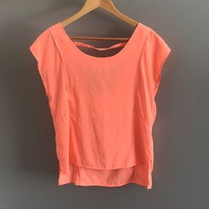 Coral American Eagle blouse with strappy back.
